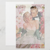 Vintage Wedding, Retro Bride en Groom Passen getro (Voorkant / Achterkant)