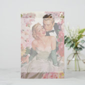 Vintage Wedding, Retro Bride en Groom Passen getro (Staand voorkant)