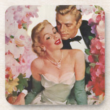 Vintage Wedding, Retro Bride en Groom Passen getro