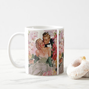 Vintage Wedding, Retro Bride en Groom Passen getro Koffiemok