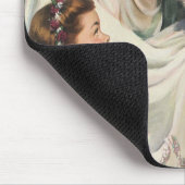 Vintage Wedding, Retro Bride met Bloemenmeisje Muismat (Hoek)