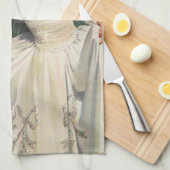 Vintage Wedding, Retro Bride met Bloemenmeisje Theedoek (Quarter Fold)