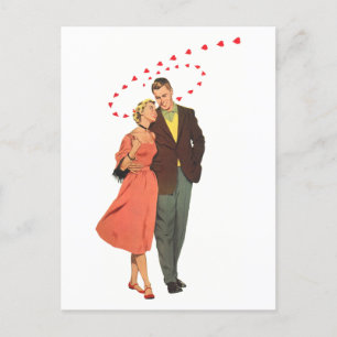 Vintage Wedding, Romantic Hearts Save the Date Aankondigingskaart