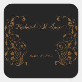 Vintage Wedding Romantic Steampunk Fairytale Vierkante Sticker (Voorkant)