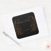 Vintage Wedding Romantic Steampunk Fairytale Vierkante Sticker (Envelop)