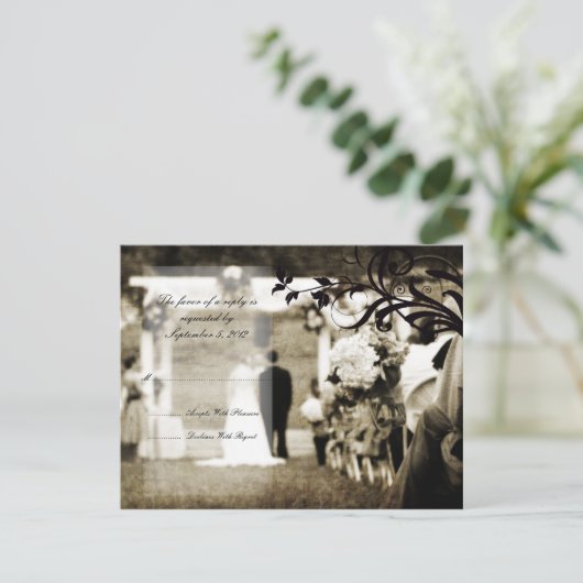 Vintage Wedding RSVP (Staand voorkant)