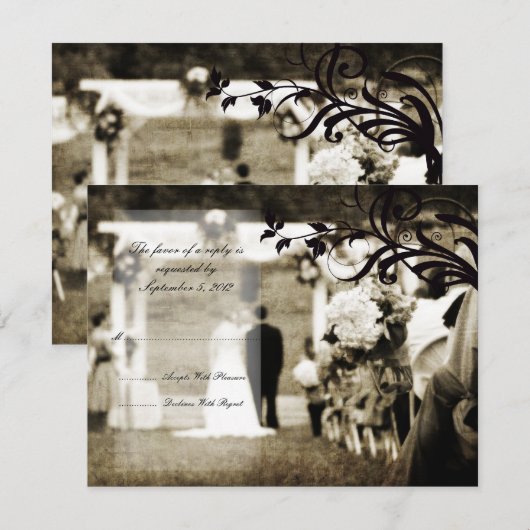 Vintage Wedding RSVP (Voorkant / Achterkant)