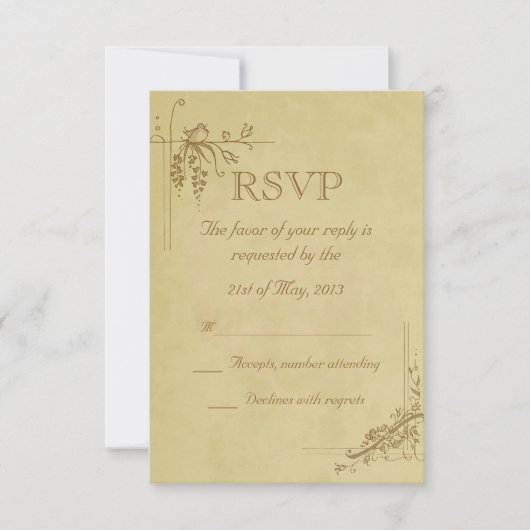 Vintage Wedding RSVP Kaartje (Voorkant)