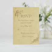 Vintage Wedding RSVP Kaartje (Staand voorkant)