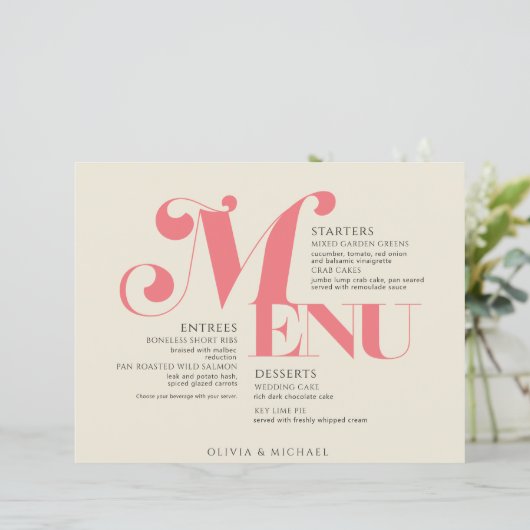 Vintage Wedding Salmon Pink Cream (Staand voorkant)