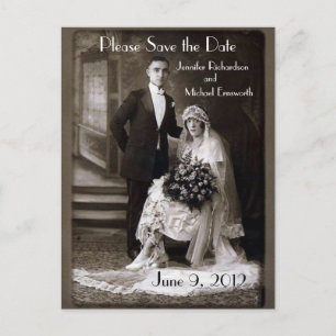Vintage Wedding Save the Date Briefkaart