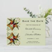 Vintage Wedding Save the Date Hummingbird Flowers (Staand voorkant)