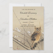 Vintage Wedding Save the Date, Japanse Owl Date (Achterkant)