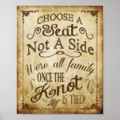 Vintage Wedding Seating Sign Poster (Voorkant)