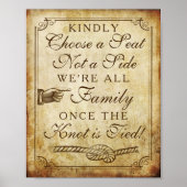 Vintage Wedding Seating Sign Poster (Voorkant)
