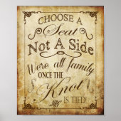 Vintage Wedding Seating Sign Poster (Voorkant)