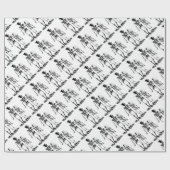 Vintage Wedding Skeleton Couple Cadeaupapier (Vlak)