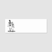Vintage Wedding Skeleton koppel zwart-wit Naamplaatje (Voorkant)