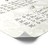 Vintage Wedding Special Event Guest Seating Chart Poster (Hoek)