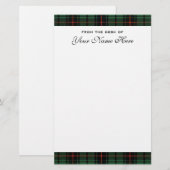 Vintage Wedding, Tartan Davidson Modern Pattern Briefpapier (Voorkant / Achterkant)