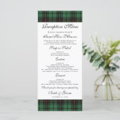 Vintage Wedding, Tartan Davidson Modern Pattern Menu (Staand voorkant)