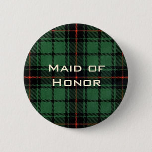 Vintage Wedding, Tartan Davidson Modern Pattern Ronde Button 5,7 Cm