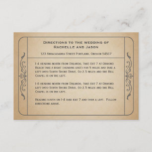 Vintage Wedding Ticket Driving Directions 2.0 Informatiekaartje