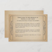 Vintage Wedding Ticket Driving Directions Informatiekaartje (Voorkant / Achterkant)