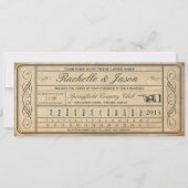 Vintage Wedding Ticket II Punchout Kaart (Voorkant)
