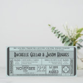 Vintage Wedding Ticket Invitation IV — 40 jaar Kaart (Staand voorkant)