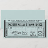 Vintage Wedding Ticket Invitation IV — 40 jaar Kaart (Voorkant / Achterkant)