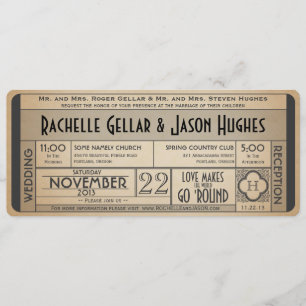 Vintage Wedding Ticket Invitation IV -- 40s era II Kaart