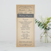 Vintage Wedding Ticket Programma Programmakaart (Staand voorkant)