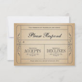 Vintage Wedding Ticket RSVP (Voorkant)