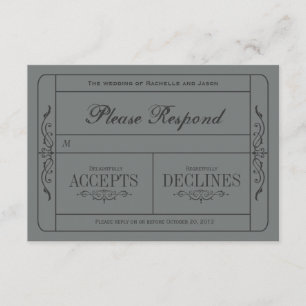 Vintage Wedding Ticket RSVP