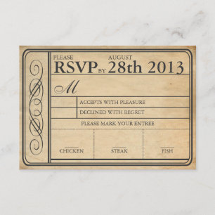 Vintage Wedding Ticket RSVP II Punchout
