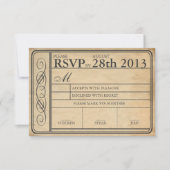 Vintage Wedding Ticket RSVP II Punchout (Voorkant)