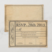 Vintage Wedding Ticket RSVP II Punchout (Voorkant / Achterkant)