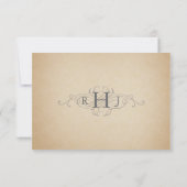 Vintage Wedding Ticket RSVP Kaartje (Achterkant)