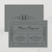 Vintage Wedding Ticket RSVP Kaartje (Voorkant / Achterkant)
