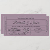 Vintage Wedding Ticket Uitnodiging (Voorkant / Achterkant)