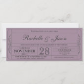 Vintage Wedding Ticket Uitnodiging (Voorkant)