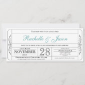 Vintage Wedding Ticket Uitnodiging (Voorkant)