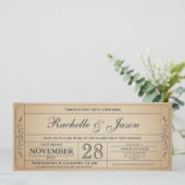 Vintage Wedding Ticket Uitnodiging (Staand voorkant)