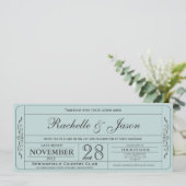 Vintage Wedding Ticket Uitnodiging (Staand voorkant)