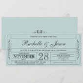 Vintage Wedding Ticket Uitnodiging (Voorkant / Achterkant)