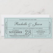 Vintage Wedding Ticket Uitnodiging (Voorkant)