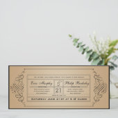 Vintage Wedding Ticket Uitnodiging (Staand voorkant)