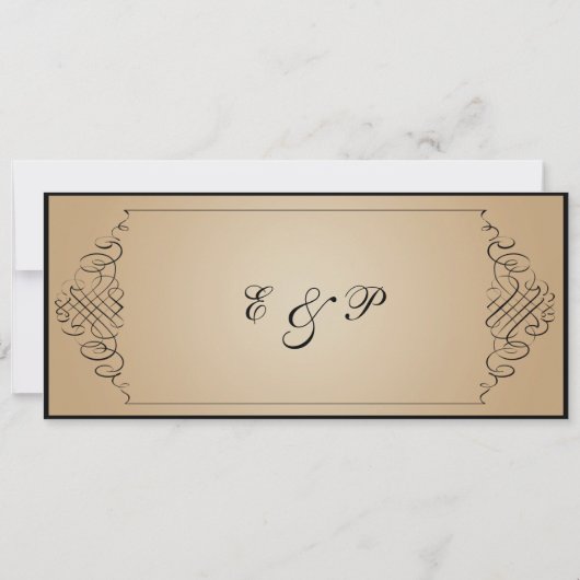 Vintage Wedding Ticket Uitnodiging (Achterkant)