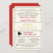 Vintage Wedding Ticket Uitnodiging/Filmthema Kaart (Voorkant / Achterkant)